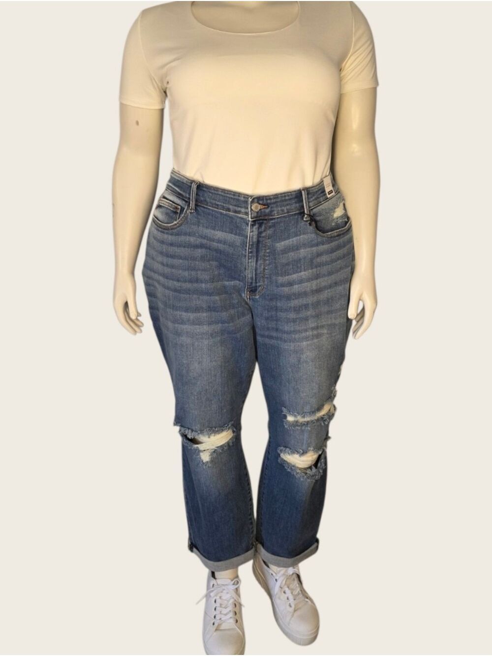 Judy Blue Coastal Cool Distressed Boyfriend Jeans 22W NWT